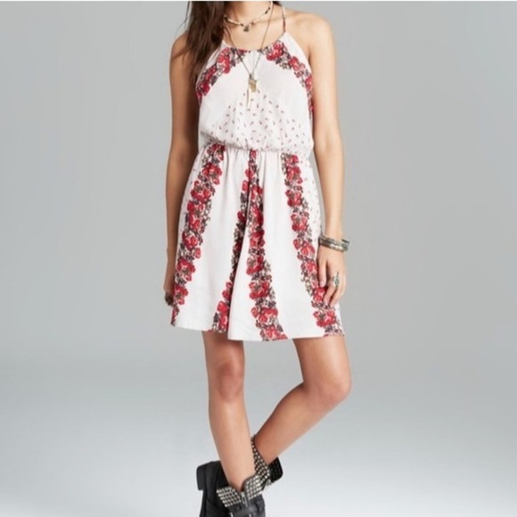 EUC Free people Simona Halter Rose Floral Mini Dress - Picture 2 of 8